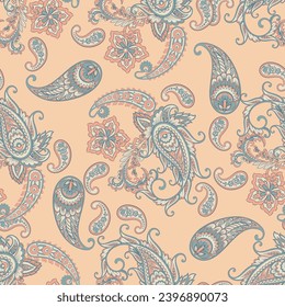 Patrón paisley sin fisuras. Ornamento étnico vectorial
