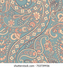 paisley seamless pattern. vector floral background