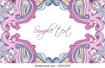 paisley seamless pattern, vector frame