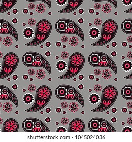 Paisley seamless pattern vector illustration