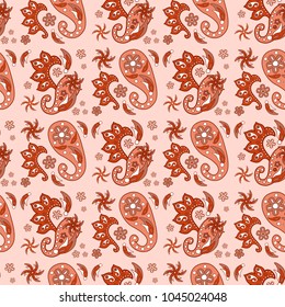 Paisley seamless pattern vector illustration