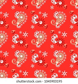 Paisley seamless pattern vector illustration