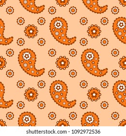 Paisley seamless pattern, vector illustration