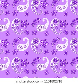 Paisley seamless pattern, vector illustration