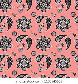 Paisley seamless pattern, vector illustration