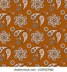 Paisley seamless pattern, vector illustration