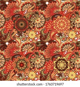 Patrón paisley sin fisuras. Ilustración vectorial en estilo textil asiático