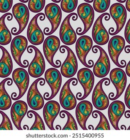 Paisley seamless pattern. Vector illustration.