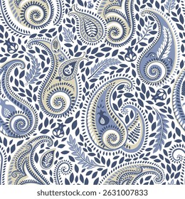 Paisley seamless pattern vector illustration