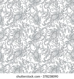 Paisley seamless pattern. Vector illustration in asian textile style