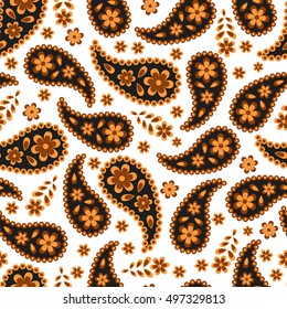 Paisley seamless pattern. Vector illustration.