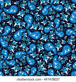 Paisley seamless pattern. Vector illustration.