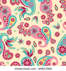 Paisley seamless pattern. Vector illustration. 