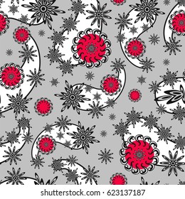 Paisley seamless pattern, vector illustration