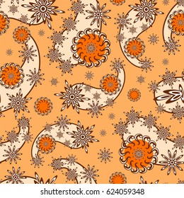 Paisley seamless pattern, vector illustration