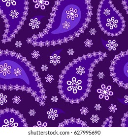 Paisley seamless pattern, vector illustration
