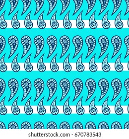 Paisley seamless pattern, vector illustration