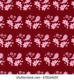 Paisley seamless pattern, vector illustration
