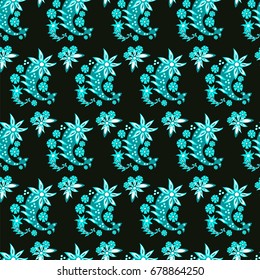  Paisley seamless pattern, vector illustration