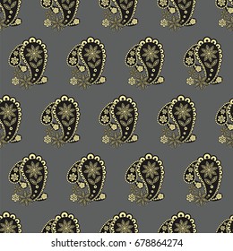  Paisley seamless pattern, vector illustration