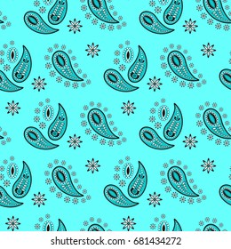  Paisley seamless pattern, vector illustration