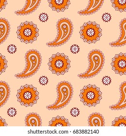 Paisley seamless pattern vector illustration