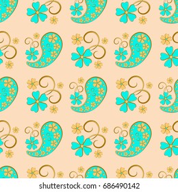 Paisley seamless pattern vector illustration