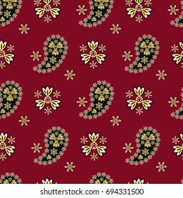  Paisley seamless pattern vector illustration
