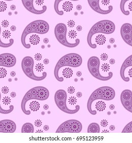  Paisley seamless pattern vector illustration