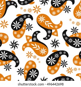 Paisley seamless pattern. Vector illustration.Oriental decorative ornament.