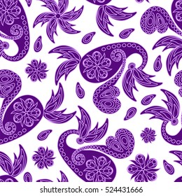 Paisley seamless pattern. Vector illustration.Oriental decorative ornament.