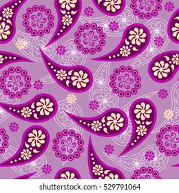 Paisley seamless pattern. Vector illustration.Oriental decorative ornament.