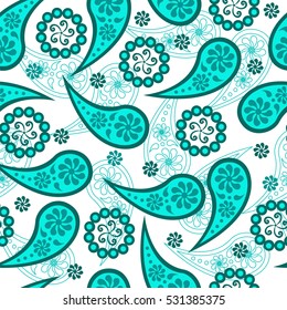 Paisley seamless pattern. Vector illustration.Oriental decorative ornament.