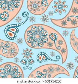 Paisley seamless pattern. Vector illustration.Oriental decorative ornament.