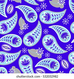 Paisley seamless pattern. Vector illustration.Oriental decorative ornament.