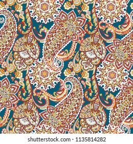 Paisley seamless pattern. Vector Indian ornament