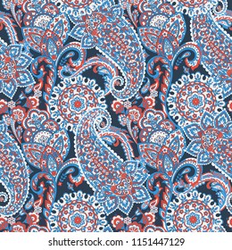 Paisley seamless pattern. Vector Indian ornament