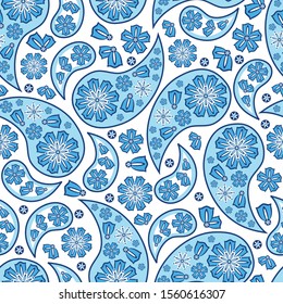 Paisley seamless pattern, vector. Oriental decorative ornament  