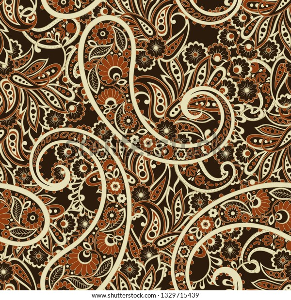 Paisley Seamless Pattern Vector Vintage Background Stock Vector ...