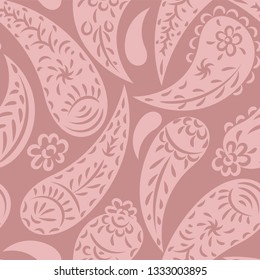 Paisley seamless pattern, vector wallpaper. Oriental textile print.