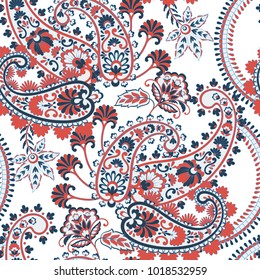 Paisley seamless pattern. Vintage background in batik style