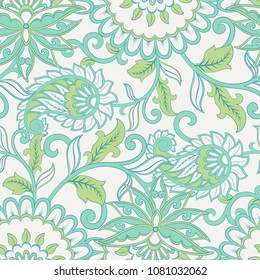 Paisley seamless pattern. Vintage background in batik style
