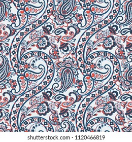 Paisley seamless pattern. Vintage background in batik style