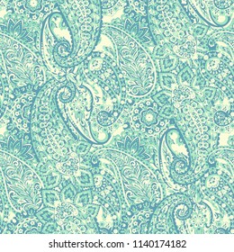 Paisley seamless pattern. Vintage background in batik style