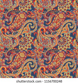 Patrón sin fisuras de Paisley. Fondo de Antiguas en estilo batik