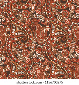 Paisley seamless pattern. Vintage background in batik style