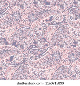 Paisley seamless pattern. Vintage background in batik style