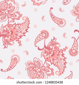 Paisley seamless pattern. Vintage background in batik style