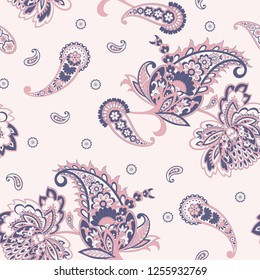 Paisley seamless pattern. Vintage background in batik style