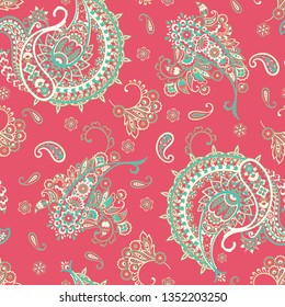 Paisley seamless pattern. Vintage background in batik style